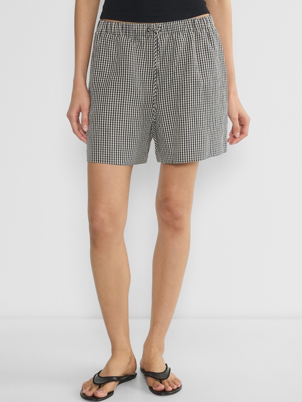 NWT Aritzia Wilfred The Lodge Short Mid-Thigh in CruiseLinen Gingham Check M